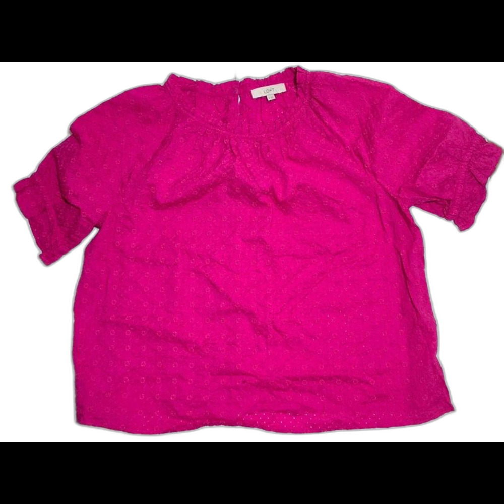Loft XL Fuschia pink Eyelet top